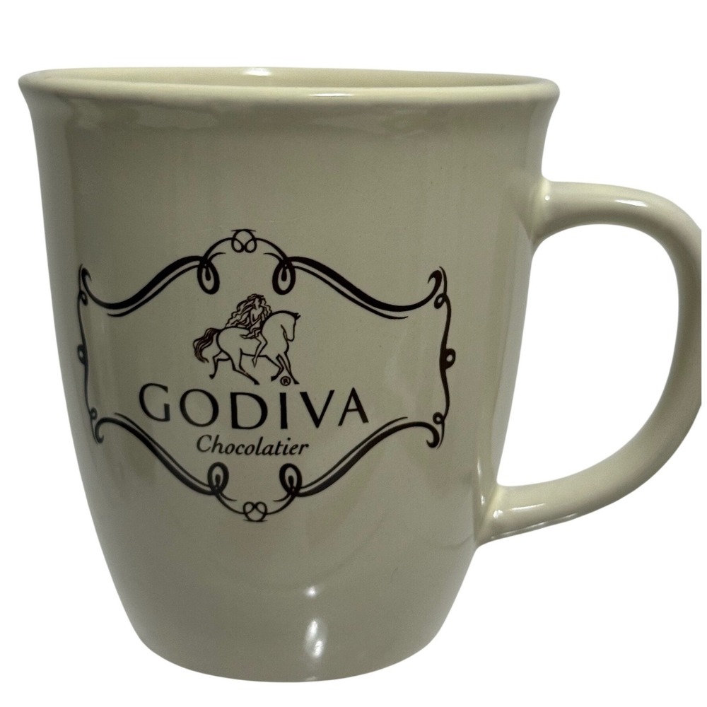 Godiva Chocolatier Coffee Mug California Pantry Cream Ceramic 2011 Logo‎ 4365